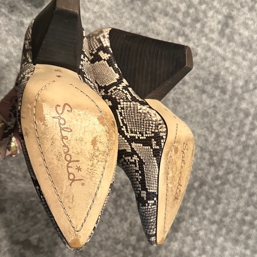 Splendid Snakeskin Pattern Ankle Booties - image 5